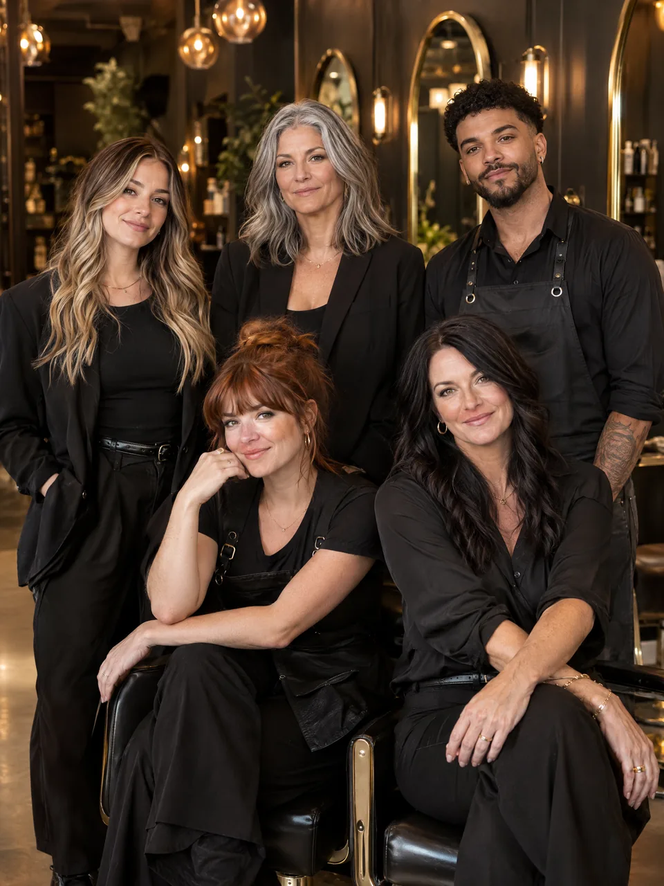 Das fünfköpfige Team von Ombrelle im Atelier