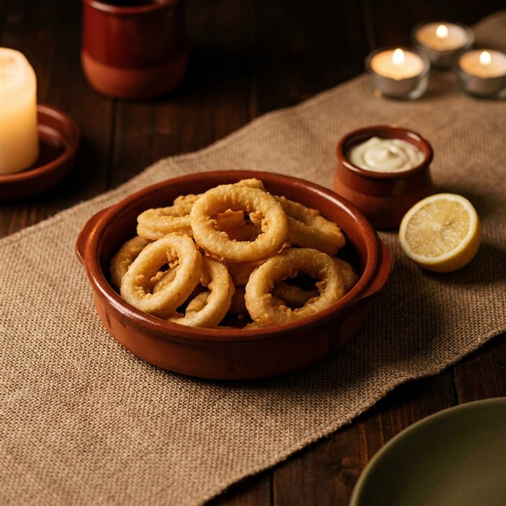 Las rabas — frittierte Tintenfischringe mit Aioli
