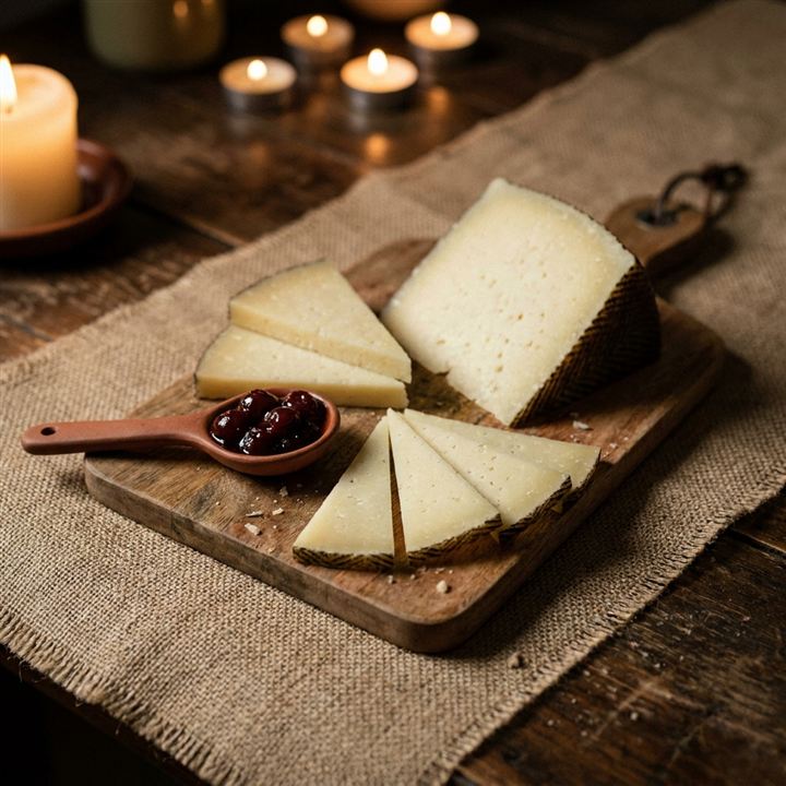 Manchego — spanischer Schafskäse mit Kirschchutney