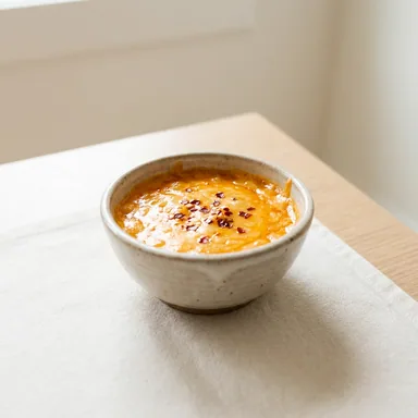 Kleiner Becher warme Chili Cheese Sauce